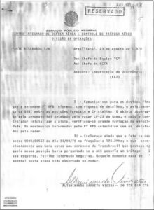 comunicacao de ocorrencia de objeto voador nao identificado entre paracatu e cristalina sao paulo e brasilia em agosto de 1978