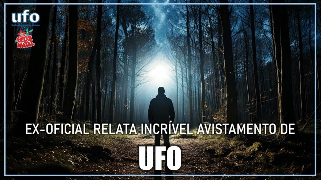 Firefly homem na floresta a noite vendo uma luz no ceu