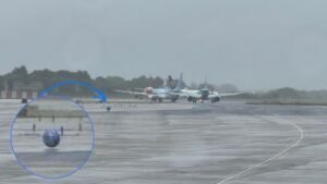 Manchester Airport ufo blue sphere