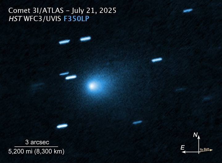 Novo estudo reforça hipótese controversa sobre a origem tecnológica do 3I/ATLAS 2 3iatlas hubble ft