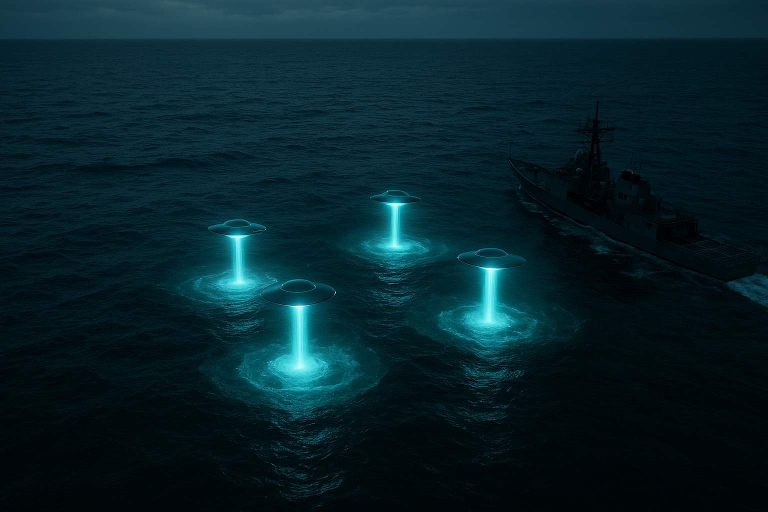 Quatro UFOs emergem do oceano diante da Marinha dos EUA — e desaparecem no céu! 1 ChatGPT Image 26 de out. de 2025 11 12 26
