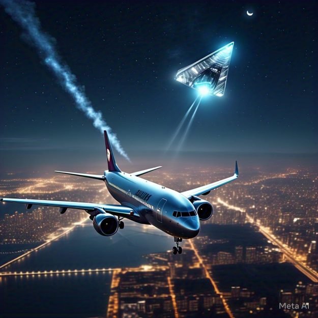 Ilustração de um UFO triangular