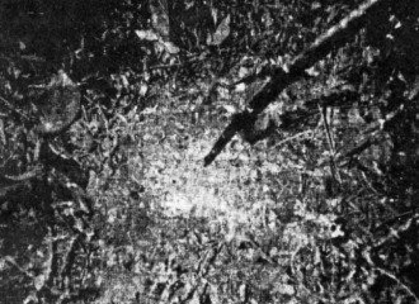 Marca deixada pelo pouso de um UFO no alto da Serra da Mantiqueira, no estado de S&atilde;o Paulo