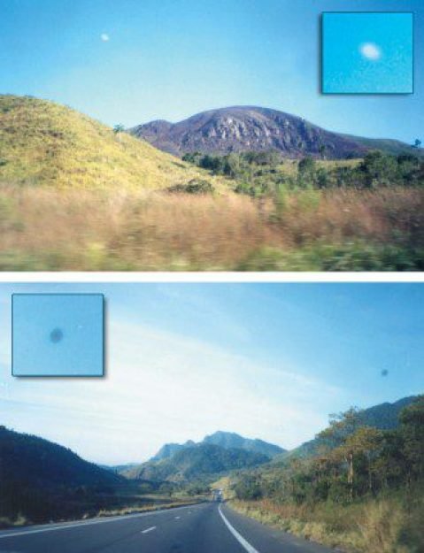 Ao revelar as fotos, no entanto, verifiquei que havia um ponto estranho em duas delas &mdash; numa era branco e na outra, preto